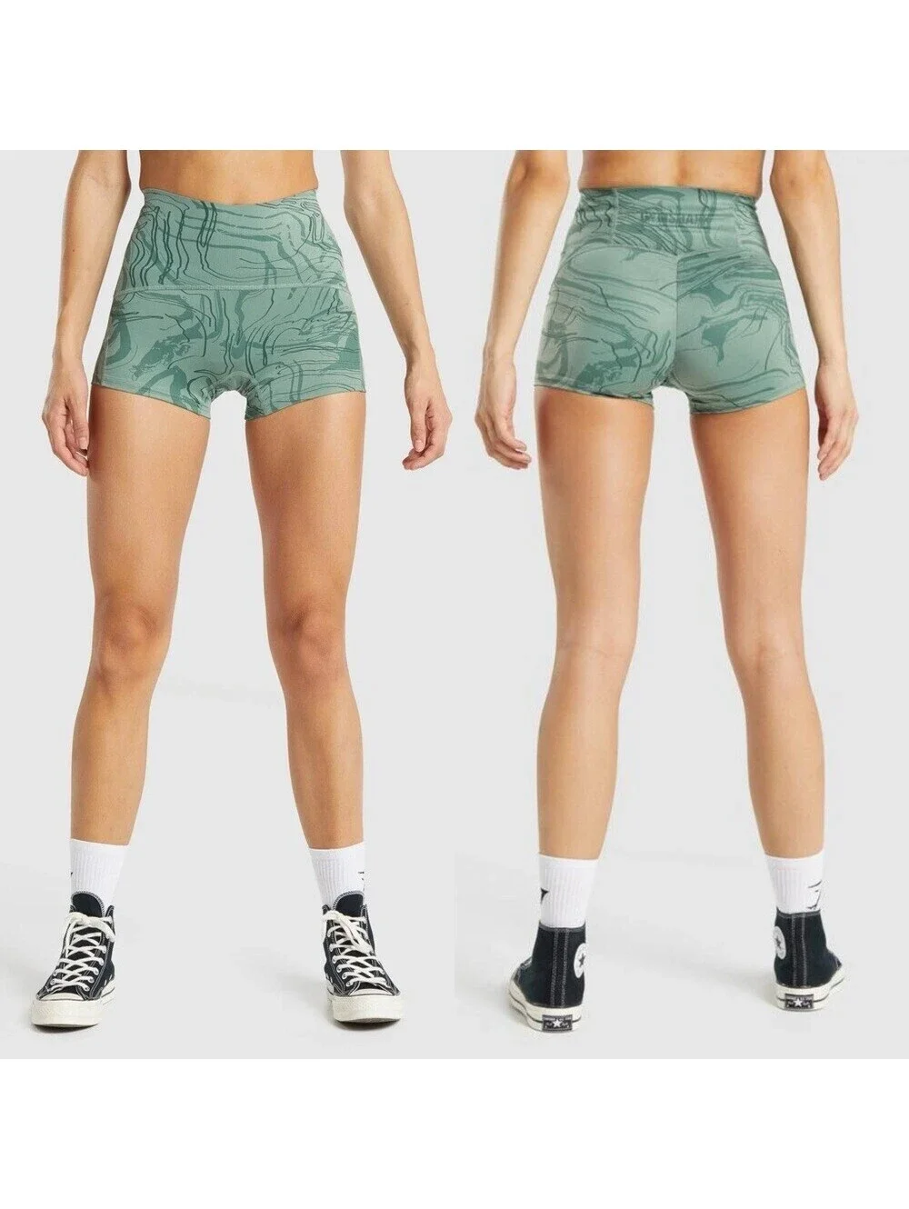 Gymshark GS Power Support Women's Athletic Gym Fitness S Small Shorts Green
